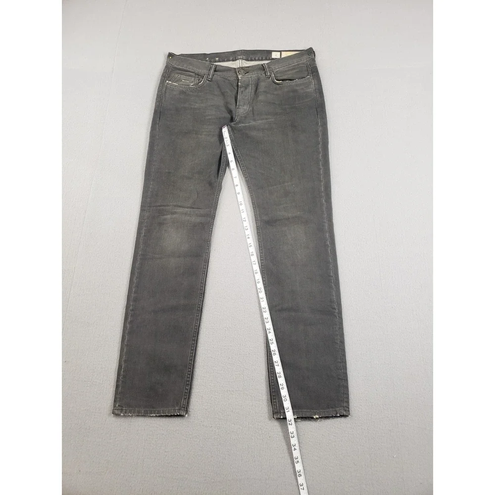 AllSaints Spitalfields Jacks Place Men Jean 34 Gray Wash Denim Straight Trousers